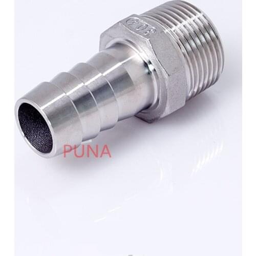 1/4"BSPT Male Thread Pipe Fittings x 12MM Barb Hose Tail Connector Joint Pipe Stainless Steel SS304 connector Fittings