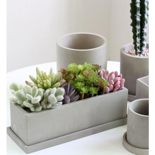 Rectangular design Concrete Mold Cement Molds for Flower Pots Succulent Planting Container Mould