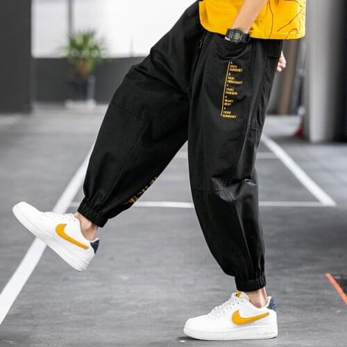 Cotton Mens Spring Autumn Loose Casual Pants Safari Style Fashion Trousers Elastic Waist X3