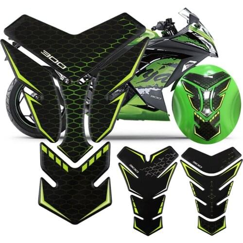 Motorcycle 3D Gel Fuel Tank Pad Stickers Fuel Tank Sticker Herringbone Protective Decals For Kawasaki Ninja 300 2013-2018 NINJA