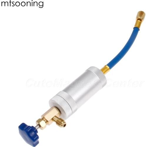 Mtsooning Auto Car AC R134A R12 Oil/Dye Injector Quick Coupler Refrigerant Oil and Dye Injector Tool