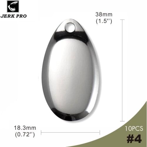 JERK PRO 10PCS Size 4 Steel French Spinner Blades Nickel Plated Fishing Lures Accessories Angler’s Tackle Craft