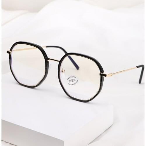 1PC Metal Round Frame Myopia Glasses Ultralight Anti-UV Blue Rays Flat Mirror Eyewear Short Reduces Eye Strain Sight Eyewear