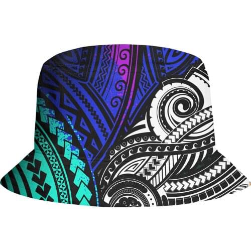 Wholesale Fashionable Summer Sunhat Caps Polynesian Sia Pattern Designs Women Bucket Hats Fisherman Hat