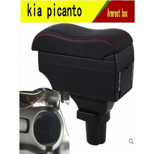 For kia picanto armrest box central Store content Storage box armrest box with cup holder ashtray USB interface