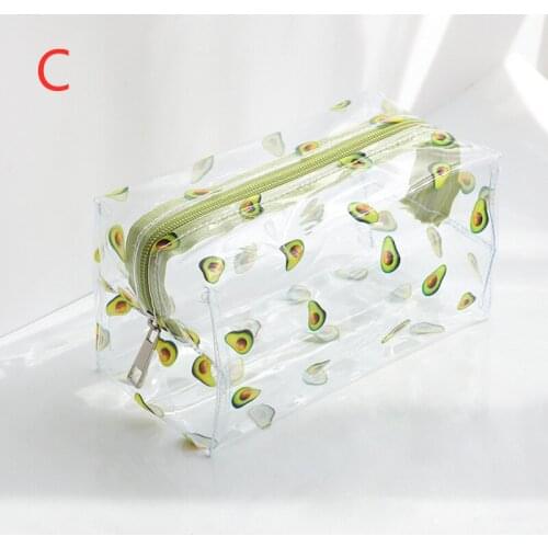 Transparent Pencil Case Bag School Supplies Stationery Gift Large Capacity Pencil Case Fresh Flowers Printed Pattern Pencil Case