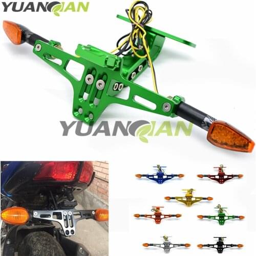 Motorcycle Adjustable License Number Plate Frame Holder Bracket with light For honda MSX125 PCX 125/150 PCX150 PCX 150 Kawasaki