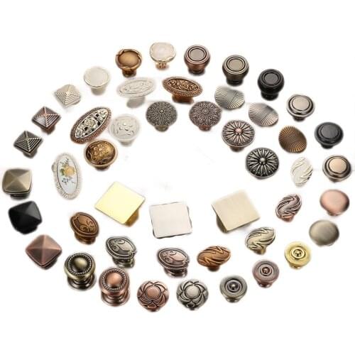 Single Hole Handle European Cabinet Furniture Wardrobe Door Green Bronze Antique Drawer Handle, Locker Drawer Shoe Cabinet Pull