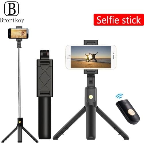 3 In 1 Selfie Stick Phone Tripod Extendable Monopod with Bluetooth Remote for iPhone 12 Samsung Xiaomi Smartphone Selfie Stick