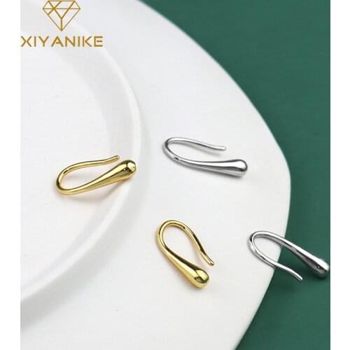 XIYANIKE 925 Sterling Silver New Geometric Water Drop Earrings Female Simple Lovely Temperament Fashion Jewelry Handmade Gift