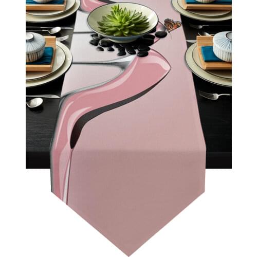 High Heels Pink Butterfly Table Runner Modern Table Flag Home Party Country Wedding Decoration Tablecloth Table Runners