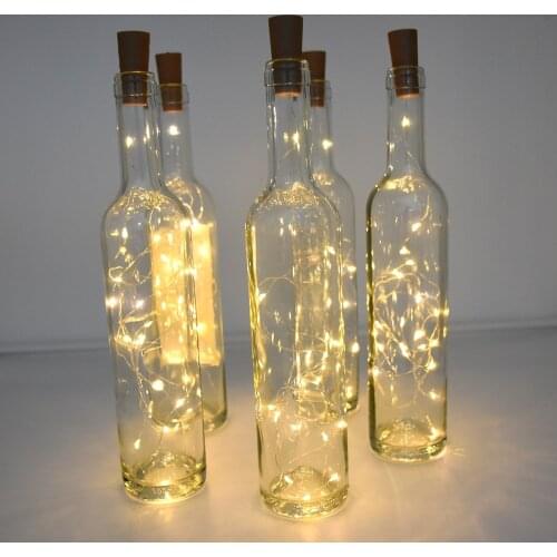 6 Pack 20 LED Wine Bottle Lights with Cork Battery Operated Fairy String Lights for Liquor Bottles Crafts Party Wedding Decor