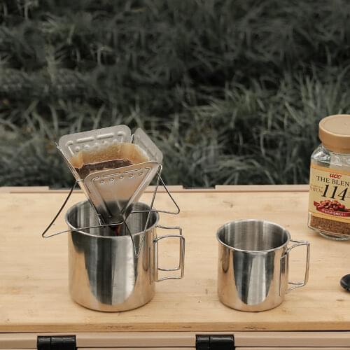 Stainless Steel Coffee Filter Foldable Coffee Drip Filtering Tool For Outdoor Camping Picnic Coffee Accessories Portable