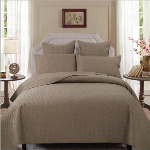 New 100% cotton Quilted embroidery Bedspread Bed Cover Bed Sheet size 230x250cm blanket Pillowcases 3pcs