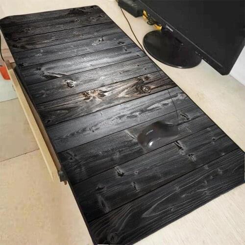 Light Black Wood Plank Texture RGB LED Light Desktop Gaming Mouse Pad Computer PC Keyboard Desk Carpet Large 300X800MM 400X900MM