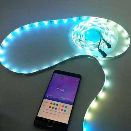 Bluetooth mobile control RGB LED strip 5050 digital light tape waterproof Rainbown burst 12V 5m