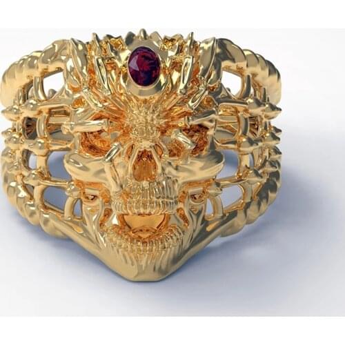 Vintage Men Ring Alloy Punk Spider Skull Ring Halloween Party Gift Fashion Jewelry Accessories Free Shipping