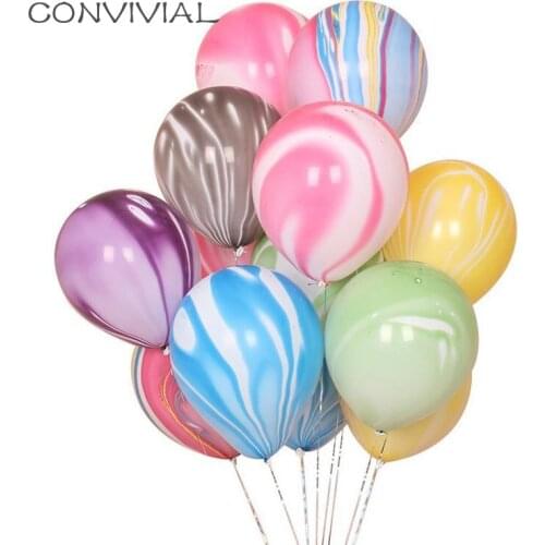 12pcs Pink Marble Balloons Wedding Decoration Valentines Day Happy Birthday Latex Confetti Balloons Party Kids Supplies Globos