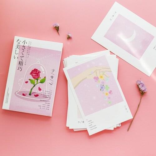 1set Boxed bookmark Girls Heart Illustrated Shaped 30 shots