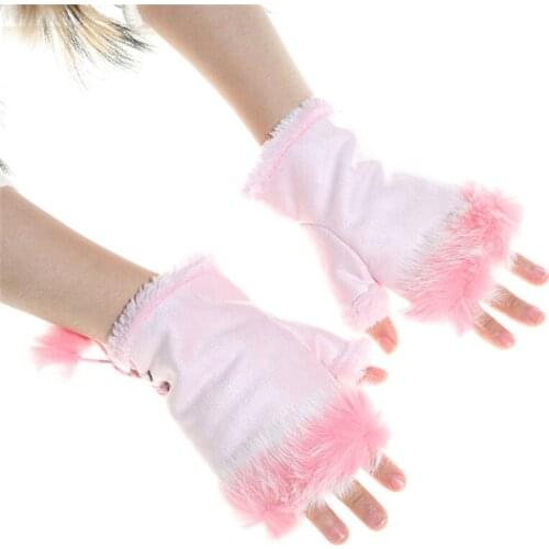 1 Pair Cute Women Skiing Gloves Stylish Half Finger Warmer Winter Autumn Fashion Female Gloves Crochet Mitten Warm Gloves