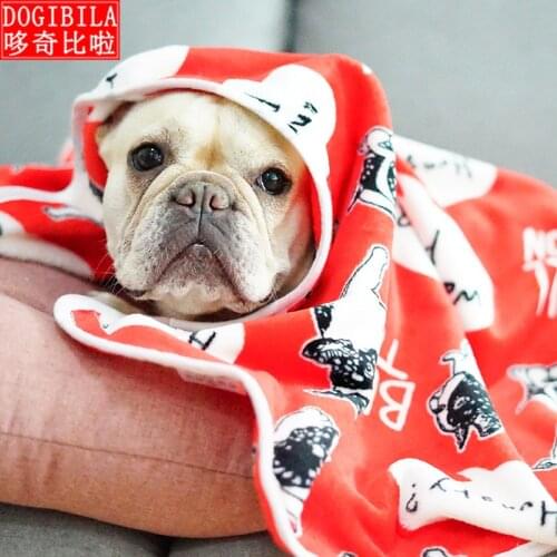 100*75CM blanket Corgi pug Poodle Schnauzer Pet blanket French Bulldog pattern Coralline Summer quilt