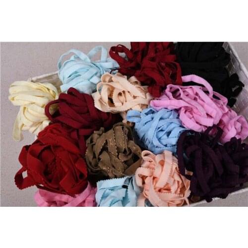 100Yards 1cm Width Pink Stretchy Lace Trim Craft Garment Accessories Elastic Bra Lingerie Fabric Free Shipping