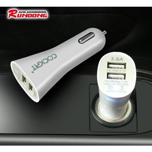 3.6A dual USB car Charger double USB car filled with Mobile phone Charger R-1953