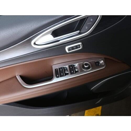 Left Hand Driver ABS Chrome Window Lift Switch Button Frame Cover Trim 4pcs For Alfa Romeo Stelvio 2017