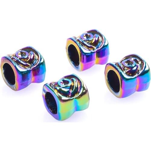 5pcs Flower Spacer Bead Cylinder Shell Beads For Jewelry Making Bulk DIY Bracelet Necklace Earring Alloy Material Charm Kralen