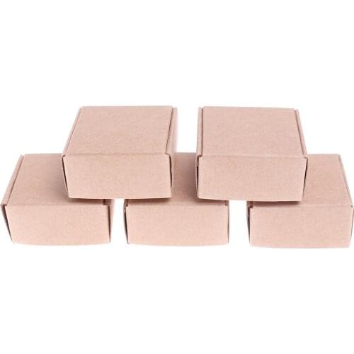 5Pcs/lot Dollhouse Mini Simulation Express Box Kraft Paper Box Model Accessories Toys 4*4*2.5CM