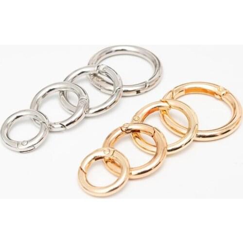 5Pcs/Lot O Ring Clasp Metal Spring Gate Keyring Buckles Clips Carabiner Handbags Dog Chains For DIY Jewelry Making Findings