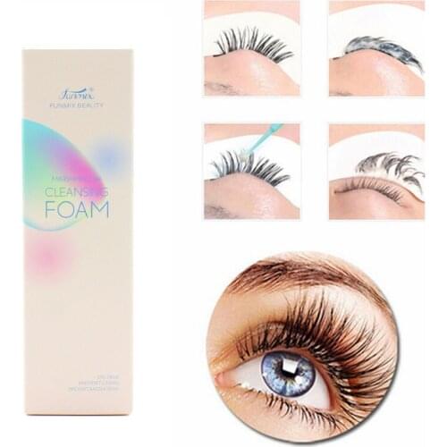 60ml Eyelash Extensions Brush Shampoo Kit Strawberry Flavour Cleansing Foam Eyelash Shampoo Grafting Eyelashes Gentle QBMY