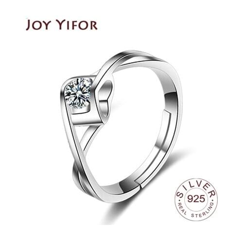 925 Silver AAA Zircon Luxury CUrve Intersection Female Crystal Round Stone Ring Engagement Ring Vintage Party Rings For Women