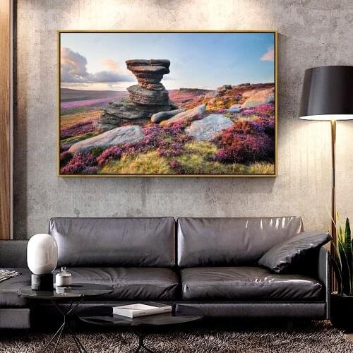 Artcozy Oil Canvas Painting United_Kingdom_Scenery_Stones_Grasslands_Derwent For Home Decoration Wall Art