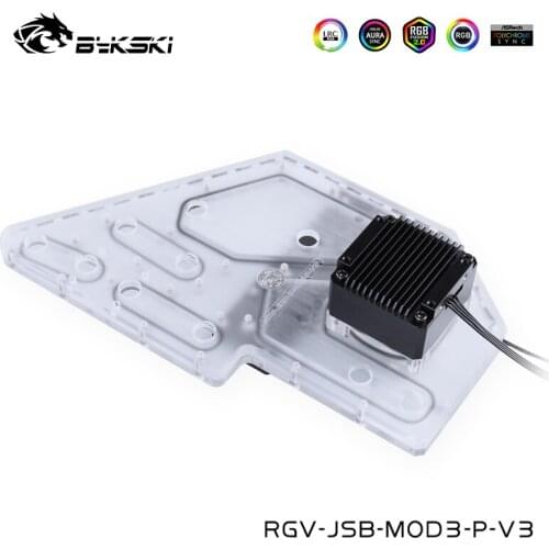 BYKSKI JOSBO MOD 3 Chasis Used Wate Cooling Tank Computer Case RGB Reservoir Rectangle AURA M/B RGV-JSB-MOD3-P-V3