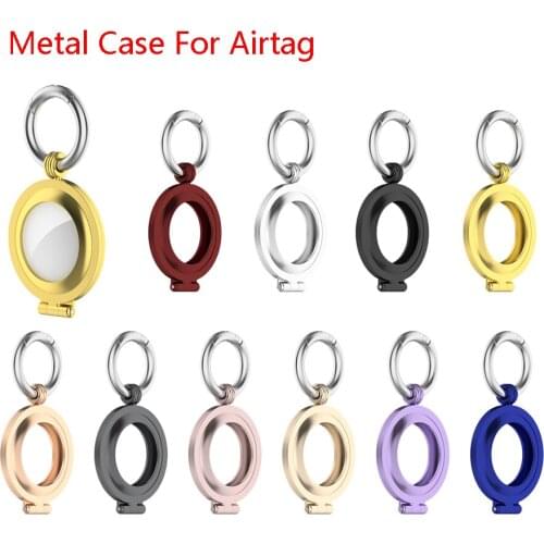 For Apple Airtag Case Metal Protective Sleeve Cover For Keychain Airtags-tracker Metal Case For Airtags Accessories