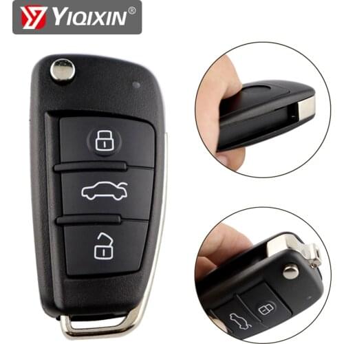 YIQIXIN No Blade Remote Car Key Shell Cover For Audi A6L TT A3 A8 A2 A4 A5 A6 S LINE RS S1 S3 S4 S5 Q3 Q5 Q7 C6 B6 B7 3 Button