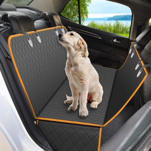 Dog Car Seat Cover Rear Back Mat Mesh Waterproof Pet Carrier Hammock Cushion Protector with Zipper and Pocket for Travel