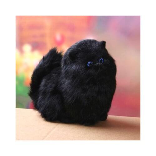 Black simulation cat toy polyethylene & furs creative sounds cat doll gift 16x12cm 1570