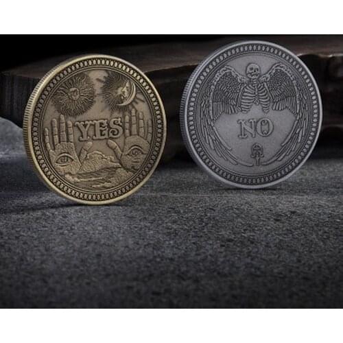 Yes/No Ouija Gothic Prediction Decision Coin All Seeing Eye or Death Angel Nickel USA Morgan Dollar COIN