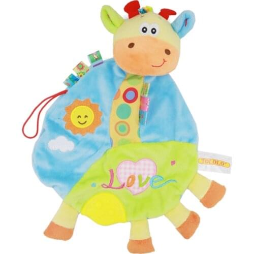 Infant Baby Appease Towel Toys Cute Cartoon lion monkey elephant giraffe Calm Doll Teether Developmental Kids Toy