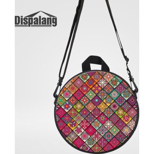 Dispalang Mini Round Messenger Bags For Baby Girls Plaid Small School Bookbag For Kindergarten Custom Crossbody Circular Mochila