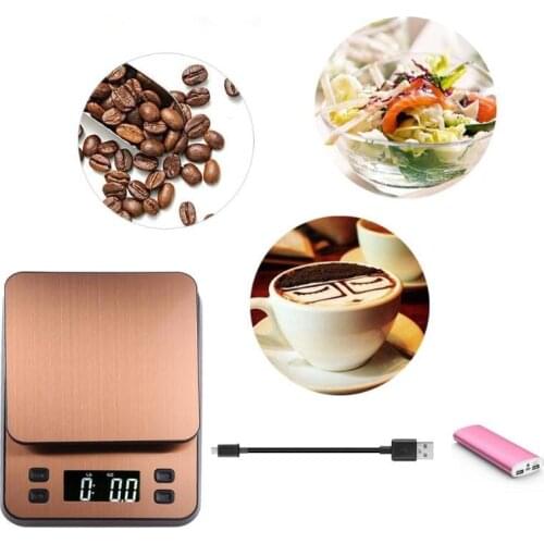10kg/1g LCD Digital Electronic Kitchen Scale Coffee Scale Timer Weight Balance with USB power supply