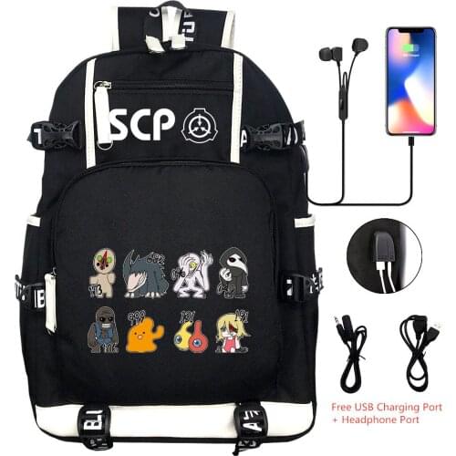 Hot Game SPN Backpack Shoulder Travel Bag Rucksack BookBag USB Port Black Knapsack for Men Teens Kids Students