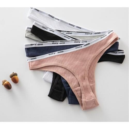 Cotton Underwear Womens Panties G-string Thong Sexy Panties Female Underpants 6 Solid Color Pantys Intimates Lingerie