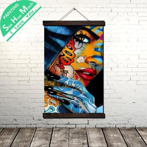 Bad Girls Artwork Scroll Painting Canvas Vintage Poster and Prints Wall Art Pictures Living Room Bedroom Farmhouse Decoration