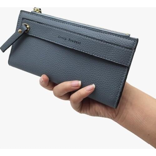New Brand Ladies Wallet 2017 Multifunction Solid Color Female Purse Zipper And Hasp Money Bag PU Leather Clutch Wallets Women