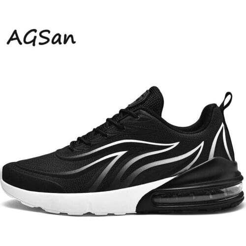 AGSan New Running Shoes Air Sole Jogging Sneakers Big Size 46 45 Breathable Mesh Running Trainers Outdoor Krasovki Men Zapatos