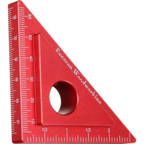 90 Height Ruler Carpenter Square Metric Inch Triangle Ruler Aluminum Alloy DIY Measuring Gauge Woodworking Tools