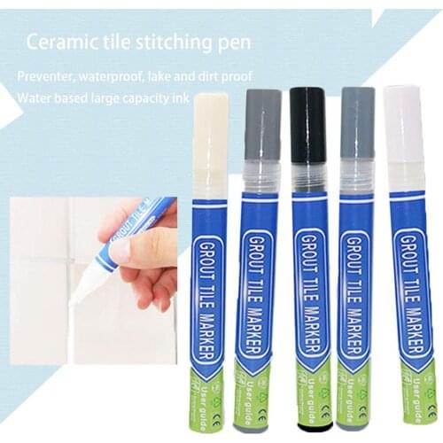 Gray White Tile Caulking Seam Pen Marker Multi-type Home Wall Golden Grout Pen Resistant Bathroom Kitchen Tile Repair Anti Mould